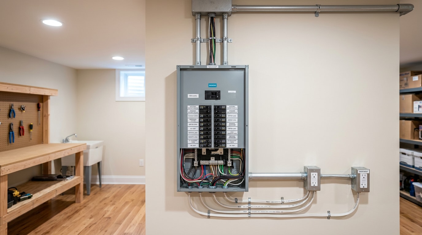 Newly installed electrical panel in a Union County, NJ home Newly installed electrical panel in a Union County, NJ home