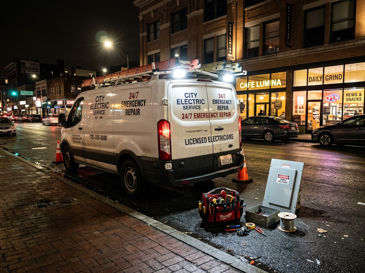 Electrician responding to an after-hours emergency electrical call in Union County, NJ