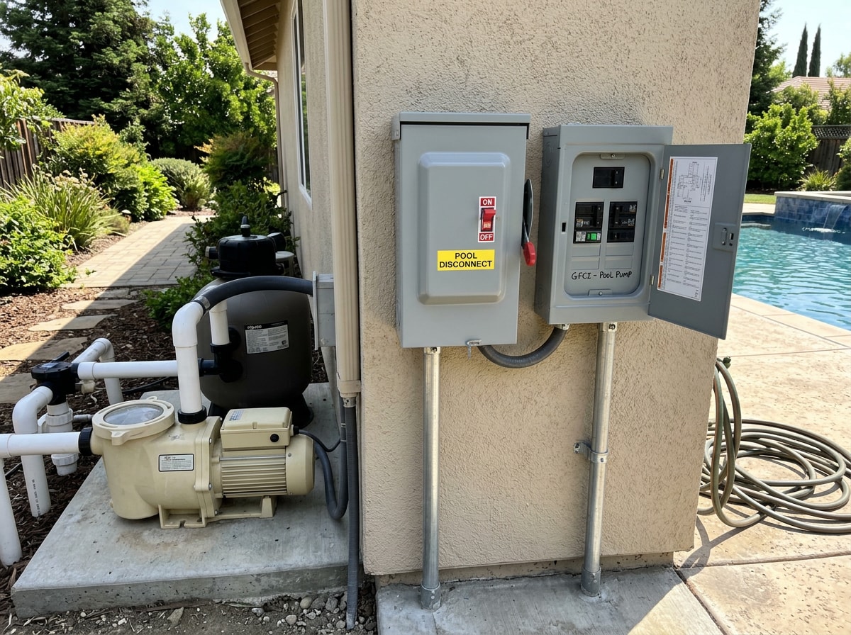 Dedicated 240V disconnect and subpanel installed for pool and hot tub wiring
